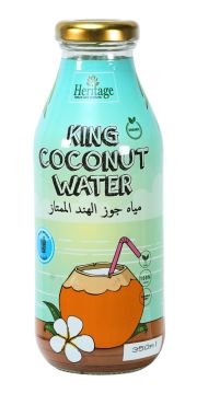 Heritage Organic, Vegan, No added Sugar King Coconut Water (Glass Bottle) 350ml